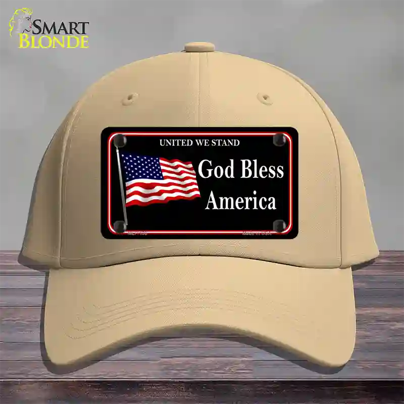 God Bless America Novelty License Plate Hat Cotton / Khaki