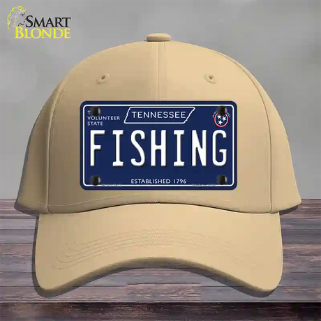 Fishing Tennessee Blue Novelty License Plate Hat Tag Cotton / Khaki