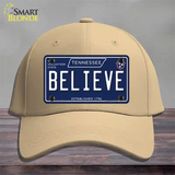 Believe Tennessee Blue Novelty License Plate Hat Tag Cotton / Khaki