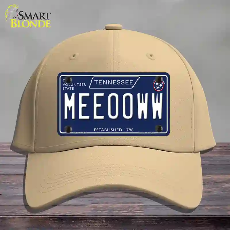 Meeooww Tennessee Blue Novelty License Plate Hat Tag Cotton / Khaki