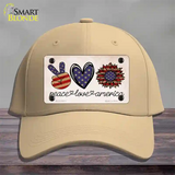 Peace Love America Novelty License Plate Hat Tag Cotton / Khaki