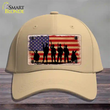 Military Soldiers American Flag Novelty License Plate Hat Tag Cotton / Khaki