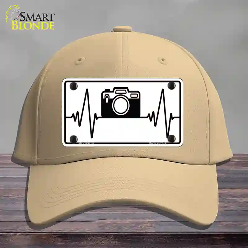 Photography Heart Beat Novelty License Plate Hat Tag Cotton / Khaki