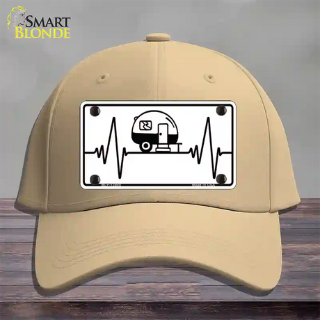 Camping Heart Beat Novelty License Plate Hat Tag Cotton / Khaki