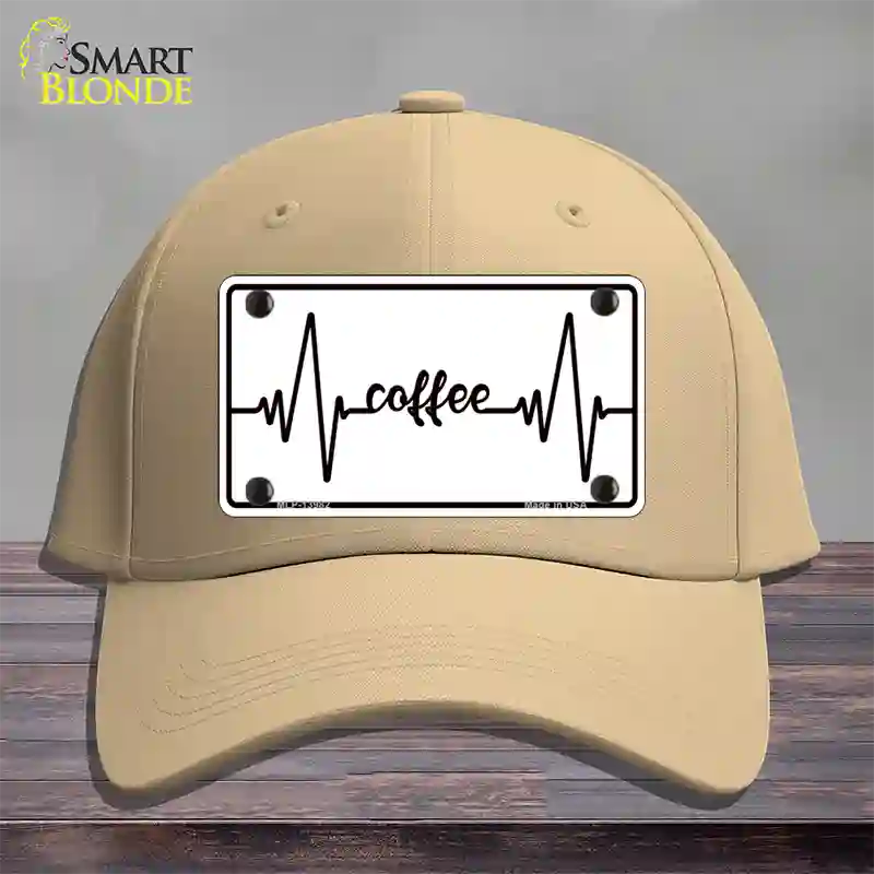 Coffee Heart Beat Novelty License Plate Hat Tag Cotton / Khaki