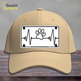 Paw Print Heart Beat Novelty License Plate Hat Tag Cotton / Khaki