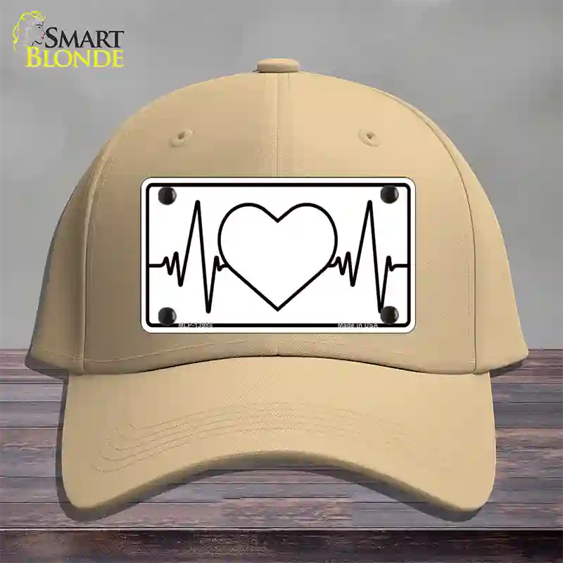 Love Heart Beat Novelty License Plate Hat Tag Cotton / Khaki