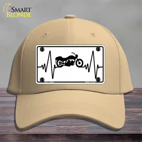 Motorcycle Heart Beat Novelty License Plate Hat Tag Cotton / Khaki