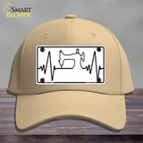 Sewing Heart Beat Novelty License Plate Hat Tag Cotton / Khaki