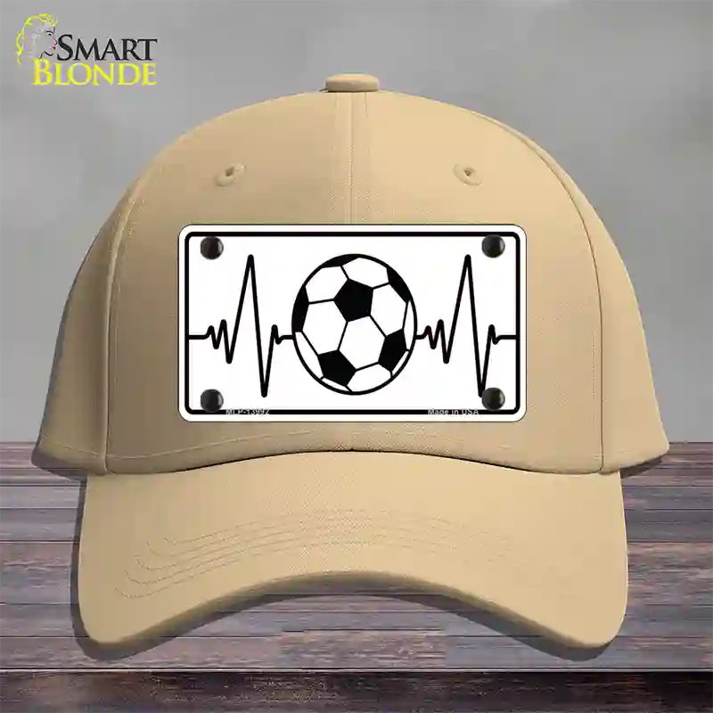 Soccer Heart Beat Novelty License Plate Hat Tag Cotton / Khaki