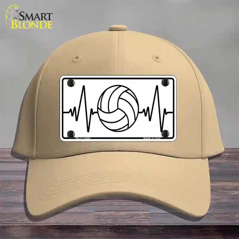 Volleyball Heart Beat Novelty License Plate Hat Tag Cotton / Khaki