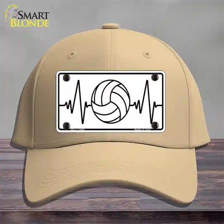 Volleyball Heart Beat Novelty License Plate Hat Tag Cotton / Khaki