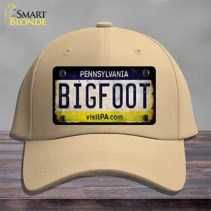 Bigfoot Pennsylvania Novelty License Plate Hat Tag Cotton / Khaki