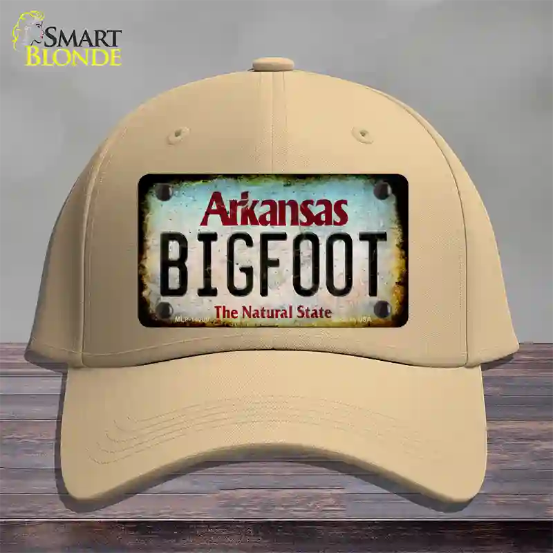 Bigfoot Arkansas Novelty License Plate Hat Tag Cotton / Khaki