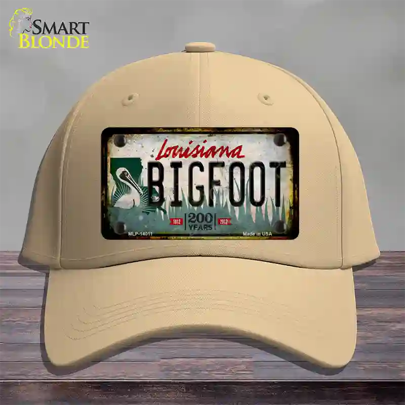 Bigfoot Louisiana Novelty License Plate Hat Tag Cotton / Khaki