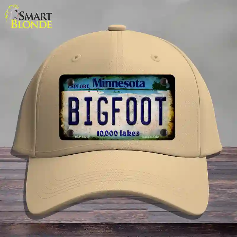 Bigfoot Minnesota Novelty License Plate Hat Tag Cotton / Khaki