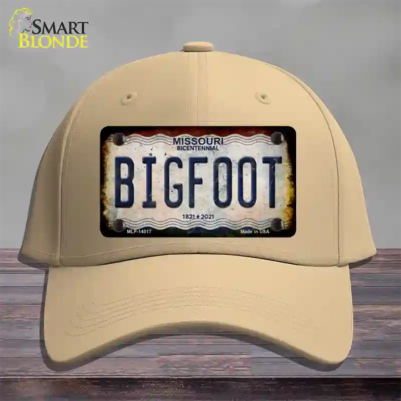 Bigfoot Missouri Novelty License Plate Hat Tag Cotton / Khaki