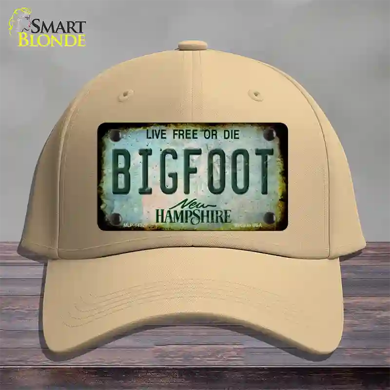 Bigfoot New Hampshire Novelty License Plate Hat Tag Cotton / Khaki