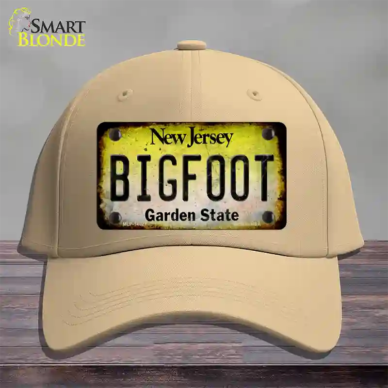 Bigfoot New Jersey Novelty License Plate Hat Tag Cotton / Khaki