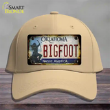 Bigfoot Oklahoma Novelty License Plate Hat Tag Cotton / Khaki