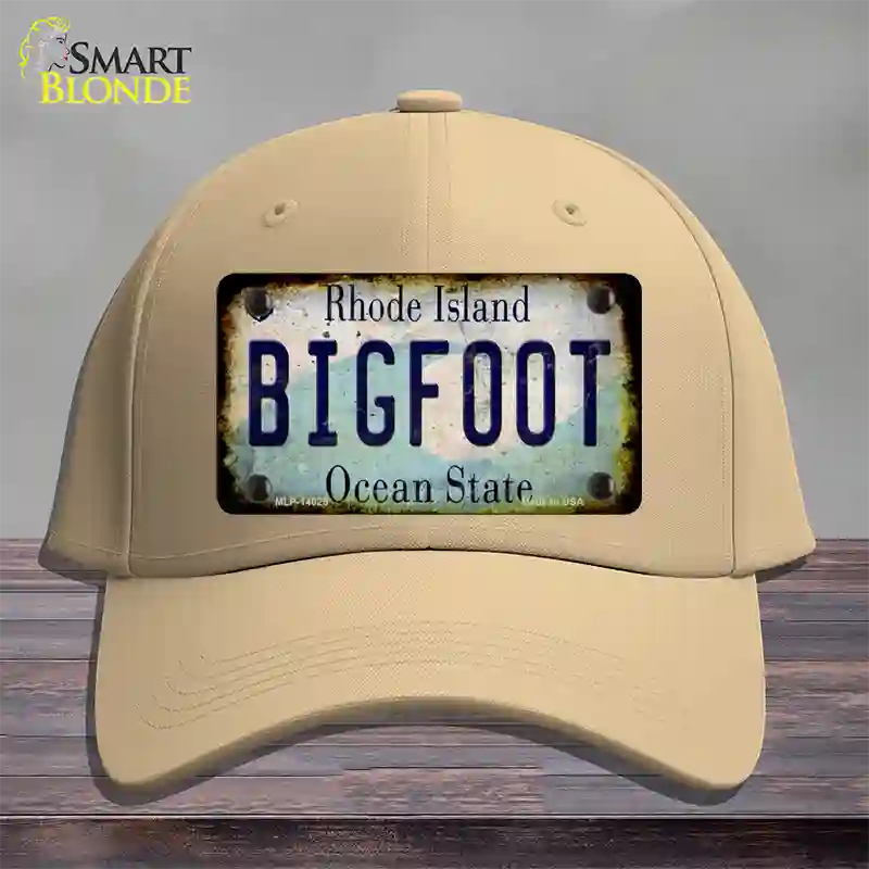 Bigfoot Rhode Island Novelty License Plate Hat Tag Cotton / Khaki