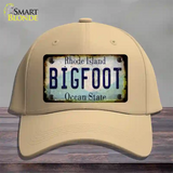 Bigfoot Rhode Island Novelty License Plate Hat Tag Cotton / Khaki