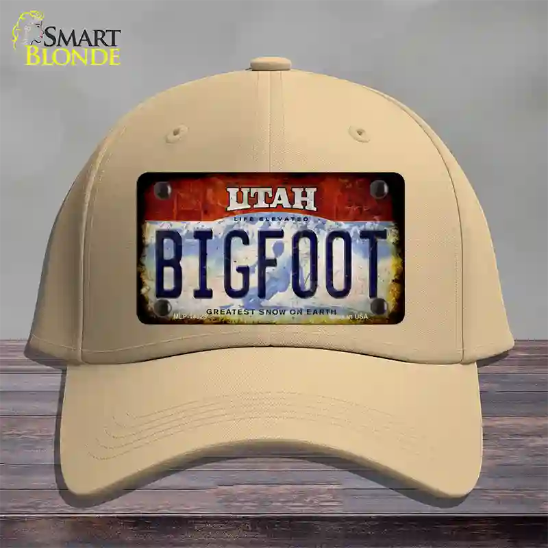 Bigfoot Utah Novelty License Plate Hat Tag Cotton / Khaki