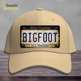 Bigfoot West Virginia Novelty License Plate Hat Tag Cotton / Khaki