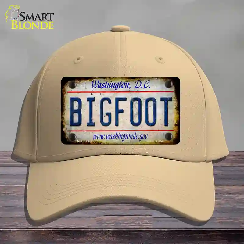 Bigfoot Washington DC Novelty License Plate Hat Tag Cotton / Khaki