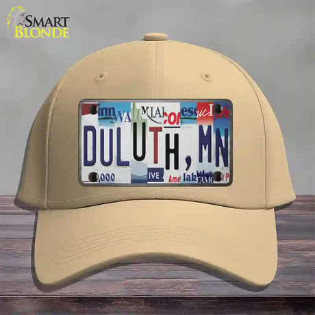 Duluth MN Strip Art Novelty License Plate Hat Tag Cotton / Khaki