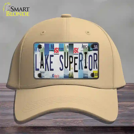 Lake Superior Strip Art Novelty License Plate Hat Tag Cotton / Khaki