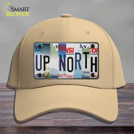 Up North Strip Art Novelty License Plate Hat Tag Cotton / Khaki