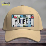 Yooper Strip Art Novelty License Plate Hat Tag Cotton / Khaki