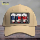 Three Beers America Novelty License Plate Hat Cotton / Khaki