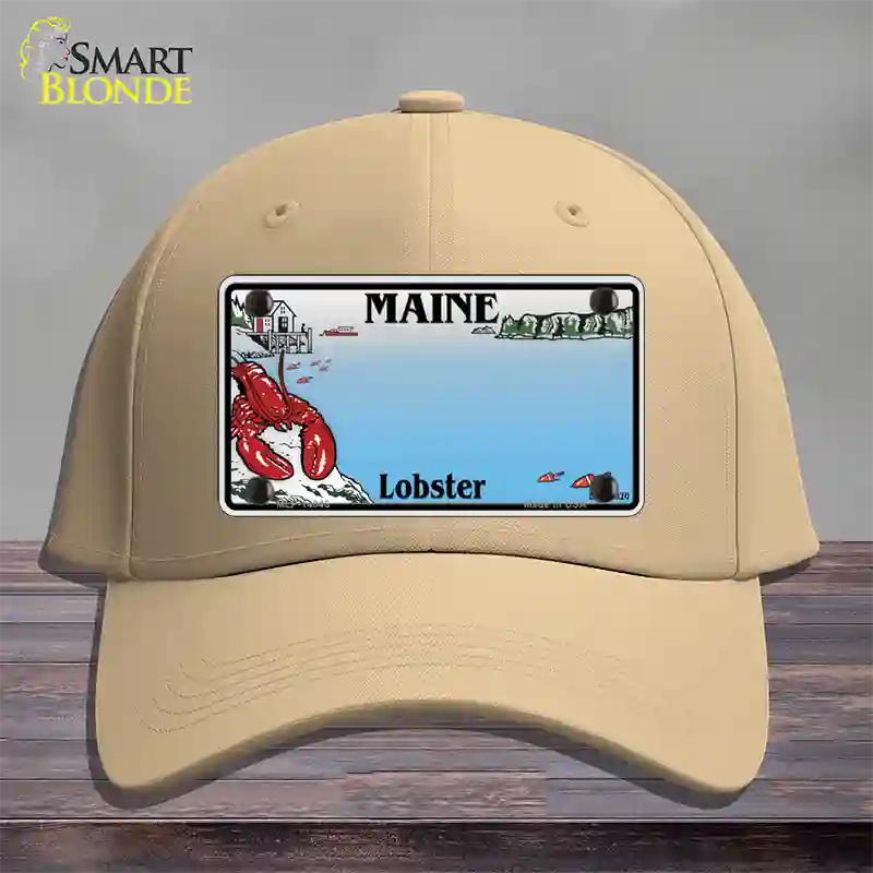 Maine Lobster Blank Novelty License Plate Hat Cotton / Khaki