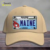 Maine Lobster Novelty License Plate Hat Cotton / Khaki