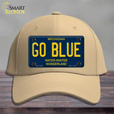 Go Blue Michigan Blue Novelty License Plate Hat Cotton / Khaki