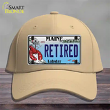 Retired Maine Lobster Novelty License Plate Hat Cotton / Khaki