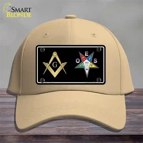 Free Mason OES Novelty License Plate Hat Cotton / Khaki