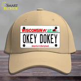 Okey Dokey Wisconsin State Background Novelty License Plate Hat Cotton / Khaki