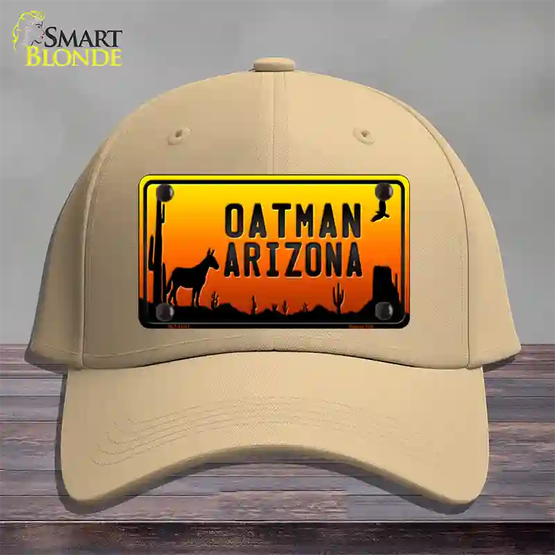 Oatman Arizona Scenic Background Novelty License Plate Hat Cotton / Khaki