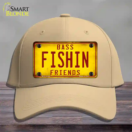 Fishin Friends Novelty License Plate Hat Cotton / Khaki