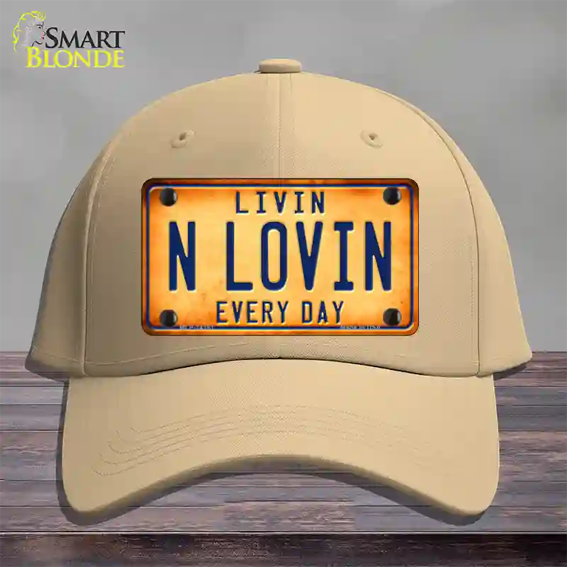 Livin N Lovin Everyday Novelty License Plate Hat Cotton / Khaki