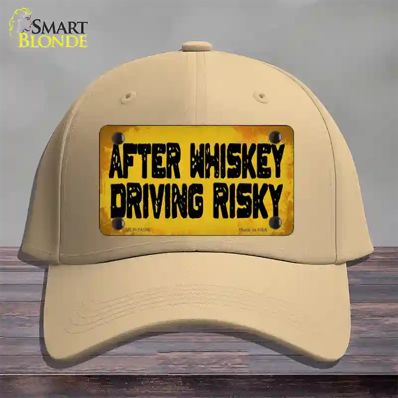 After Whiskey Driving Risky Novelty License Plate Hat Cotton / Khaki