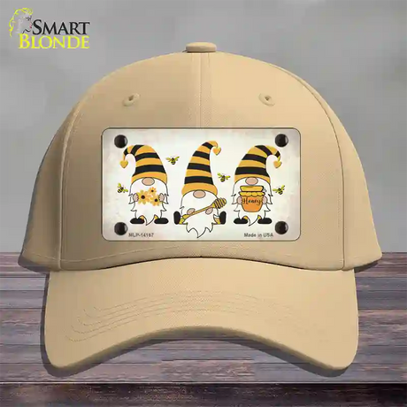 Gnomes Honeybees Novelty License Plate Hat Cotton / Khaki