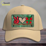 Peace Love Presents Novelty License Plate Hat Cotton / Khaki