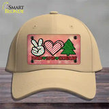 Peace Love Christmas Novelty License Plate Hat Cotton / Khaki