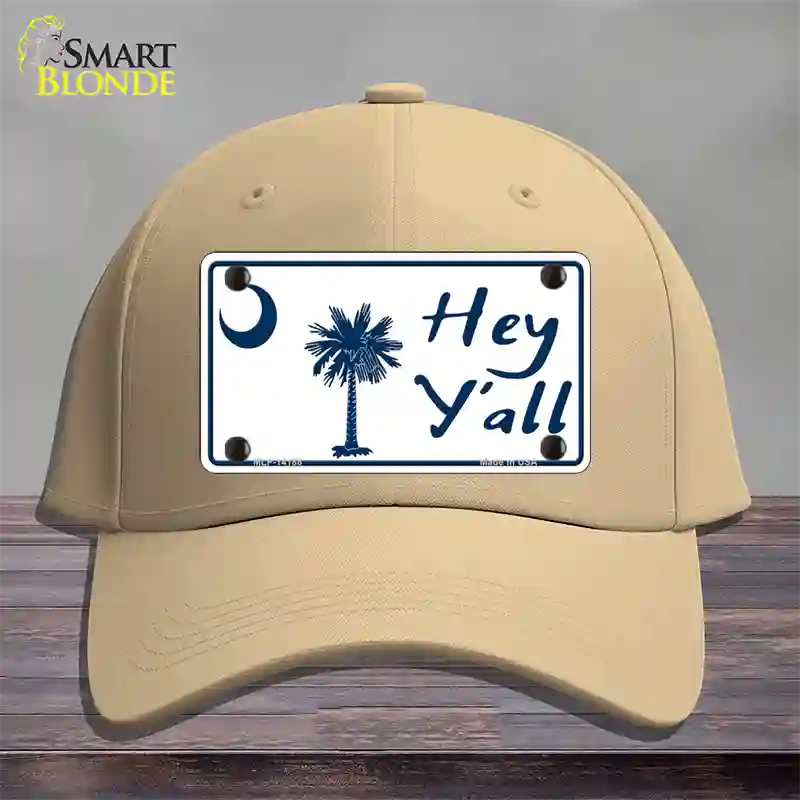 Hey Yall South Carolina Novelty License Plate Hat Cotton / Khaki