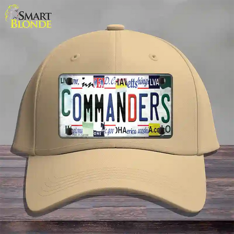 Commanders Strip Art Novelty License Plate Hat Cotton / Khaki