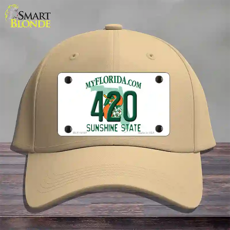 420 Florida Novelty License Plate Hat Cotton / Khaki